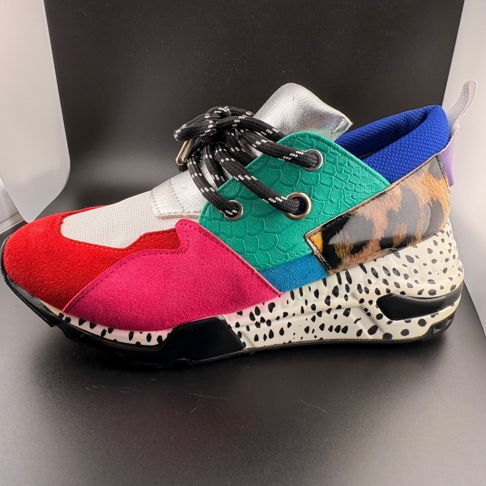 Steve Madden Cliff Rainbow Women's Sneakers Leather & Fabric, Rubber Soles 7.5M